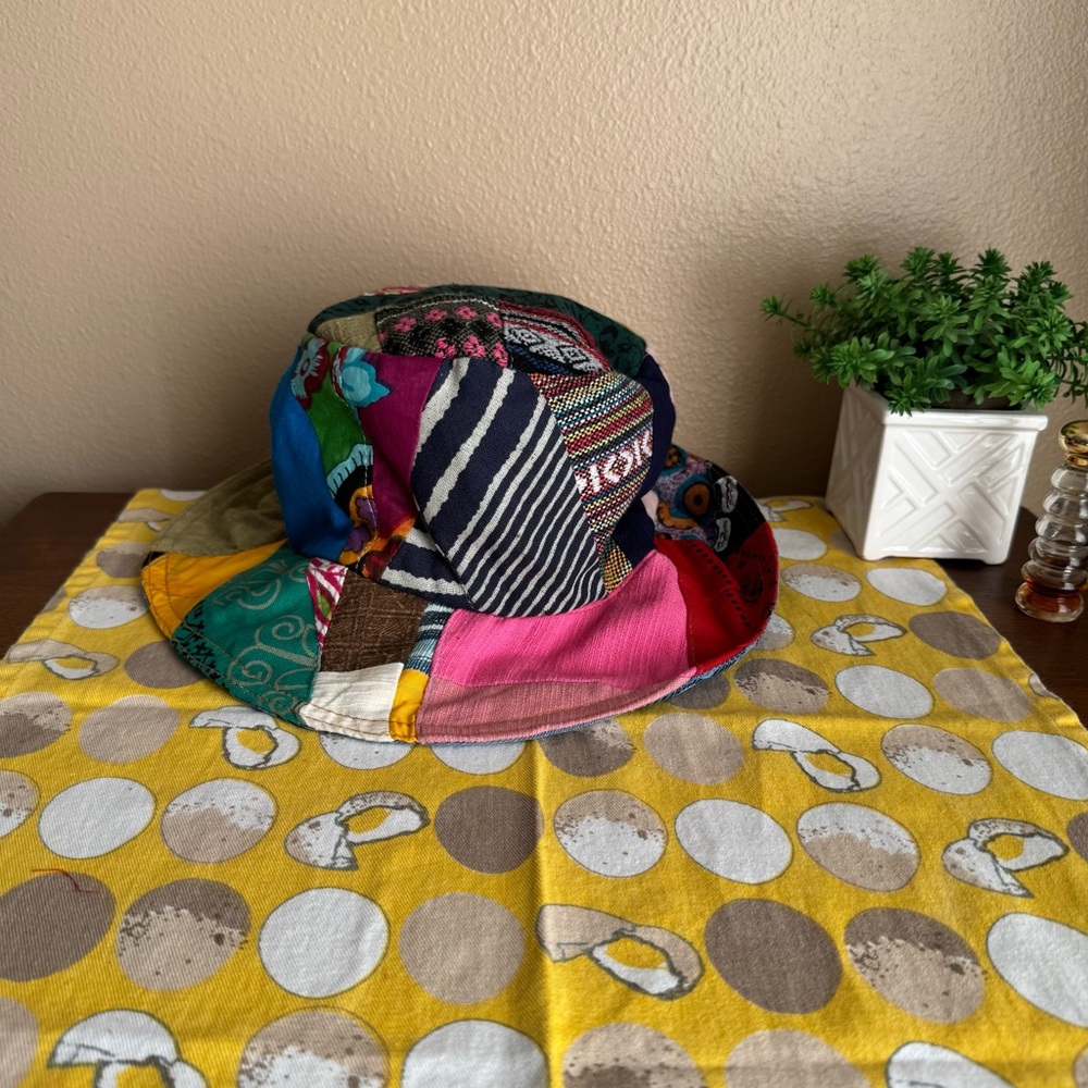 *SOLD* Vintage style patchwork mixed pattern bucket hat
